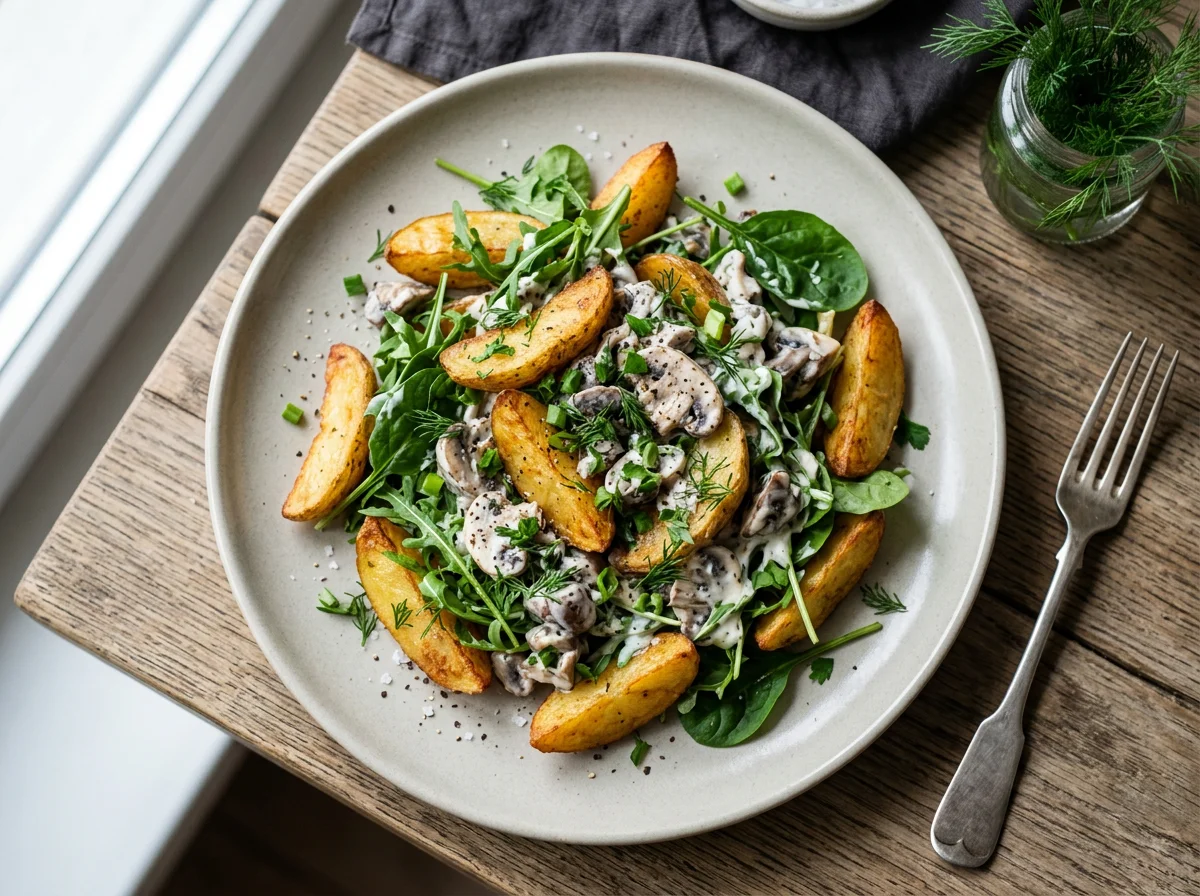 Салат с картофелем и грибами photo