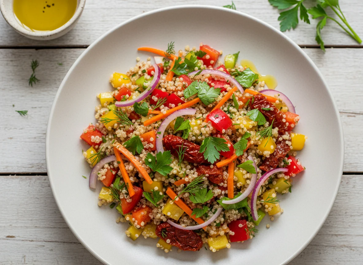 Салат с киноа и овощами photo