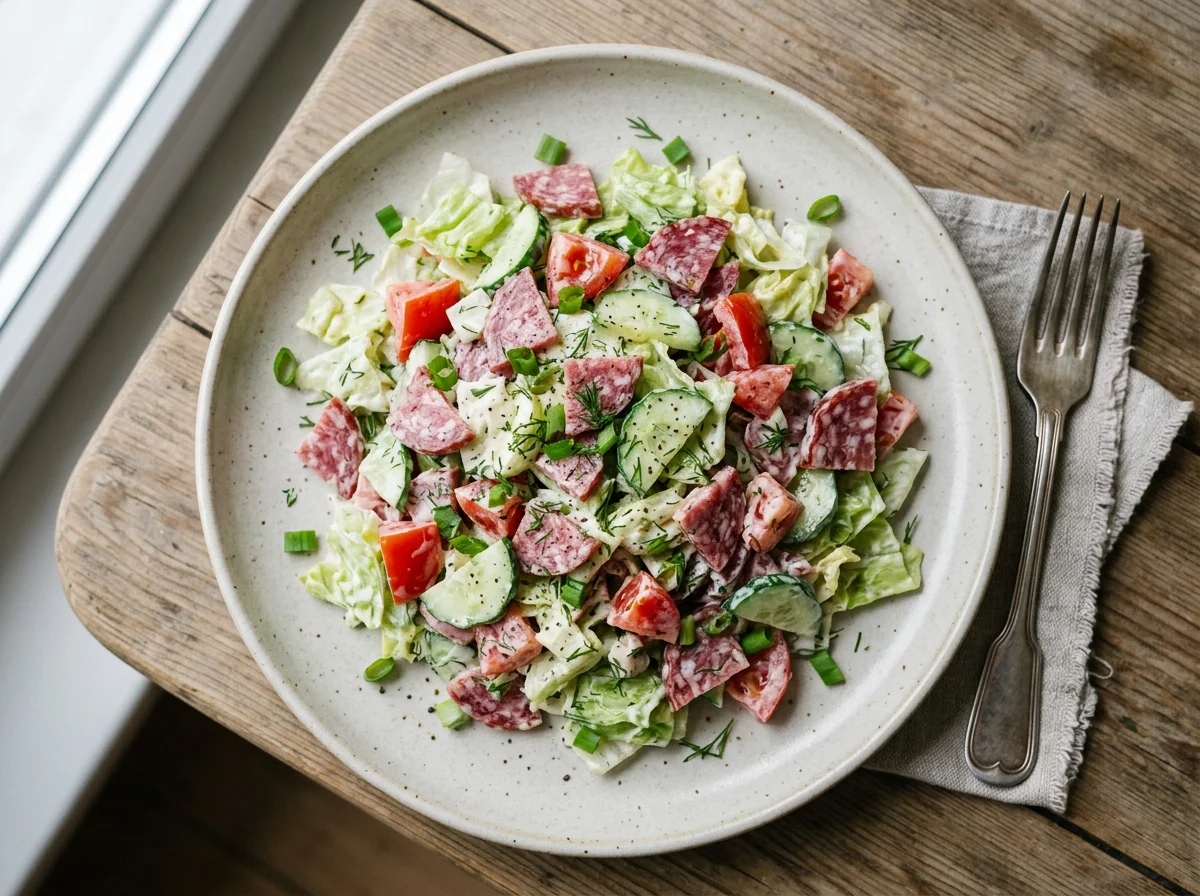 Салат с колбасой photo