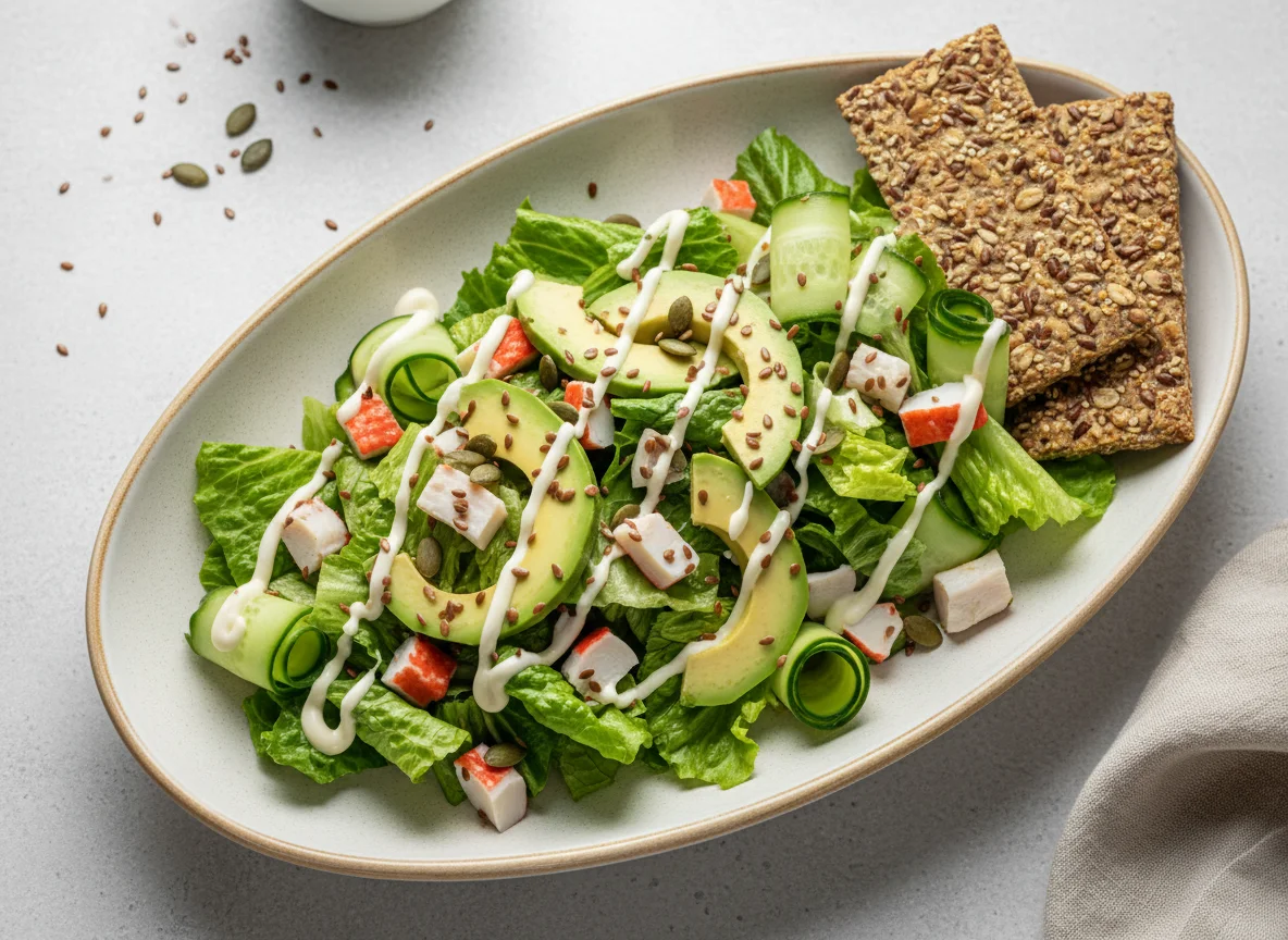 Салат с крабовым мясом и авокадо photo