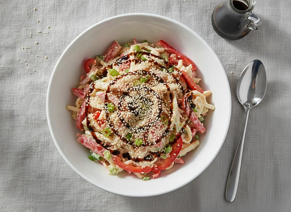 Салат с крабовыми палочками и болгарским перцем photo