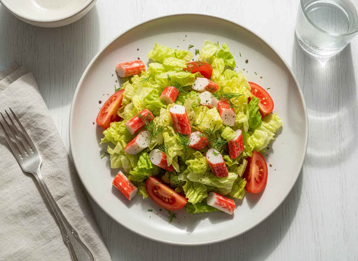 Салат с крабовыми палочками и овощами photo