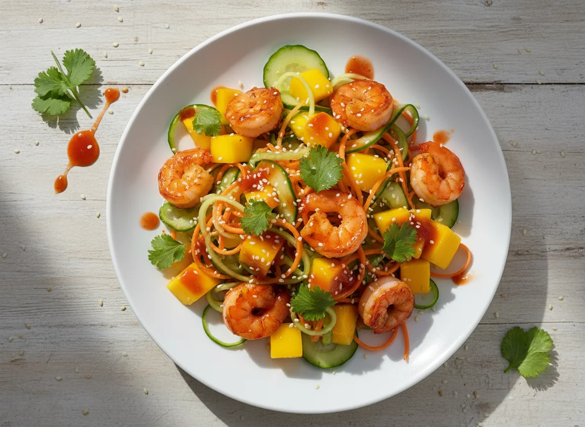 Салат с креветками и манго photo