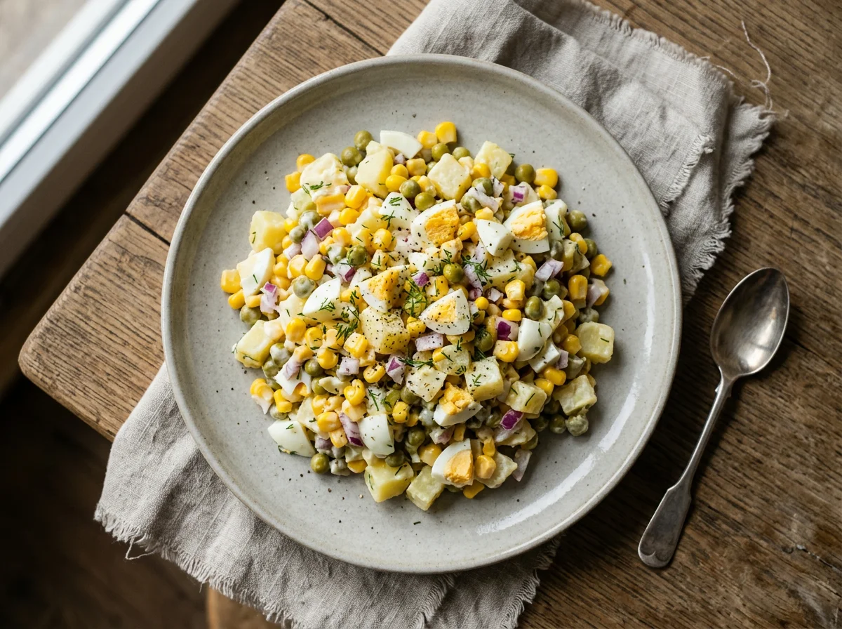 Салат с кукурузой и яйцом photo