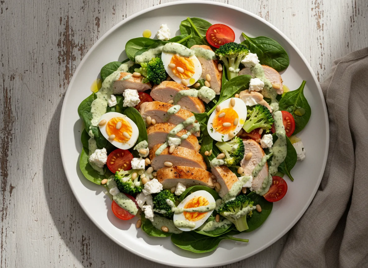 Салат с курицей и яйцом photo