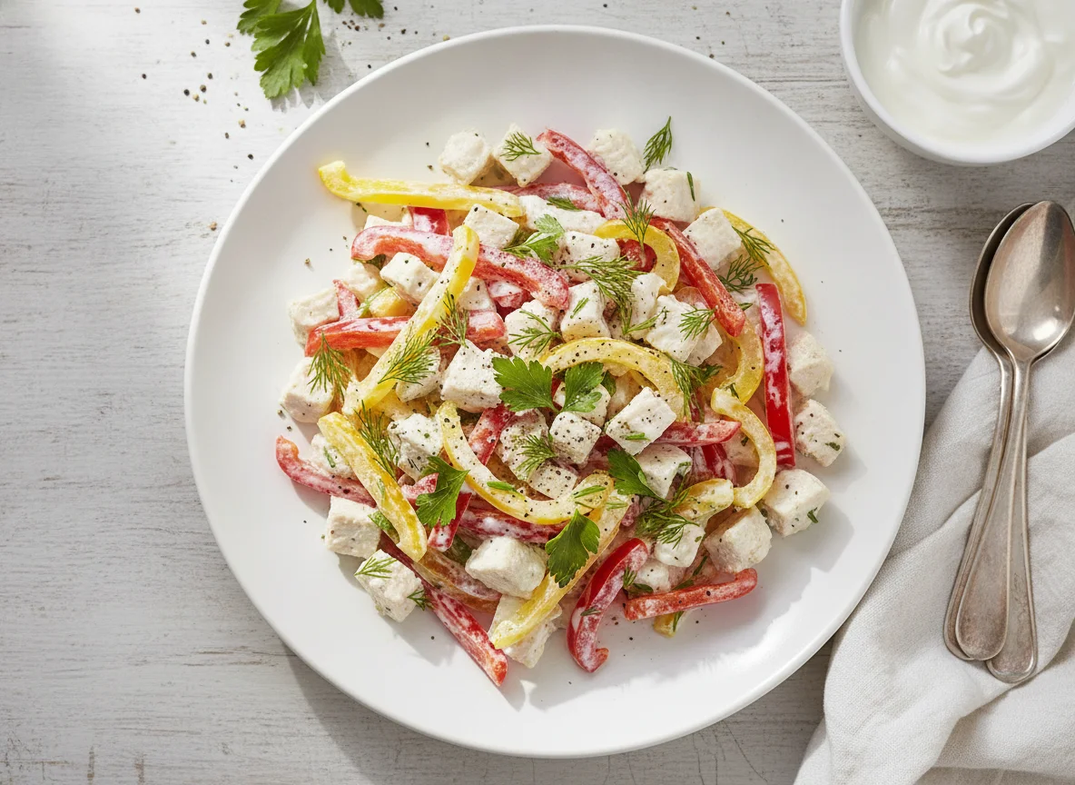 Салат с курицей и болгарским перцем photo