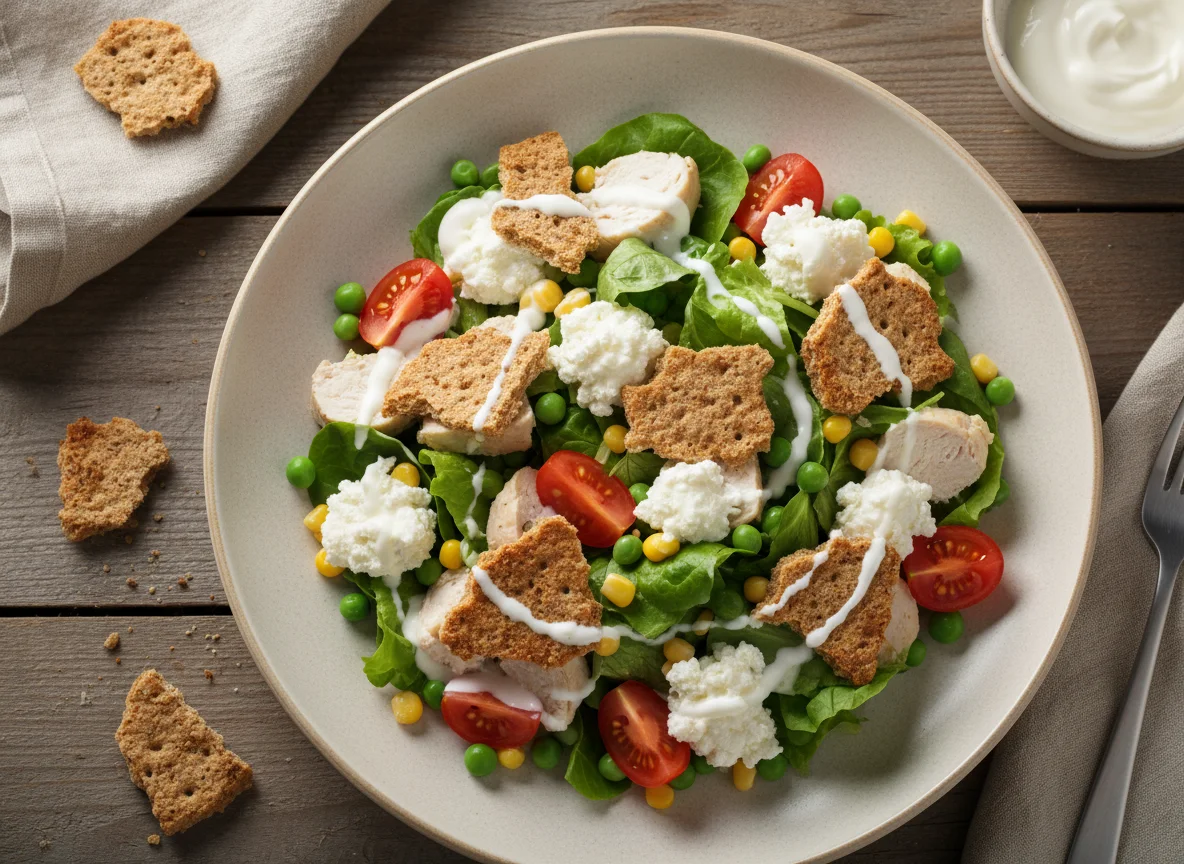 Салат с курицей и хлебцами photo