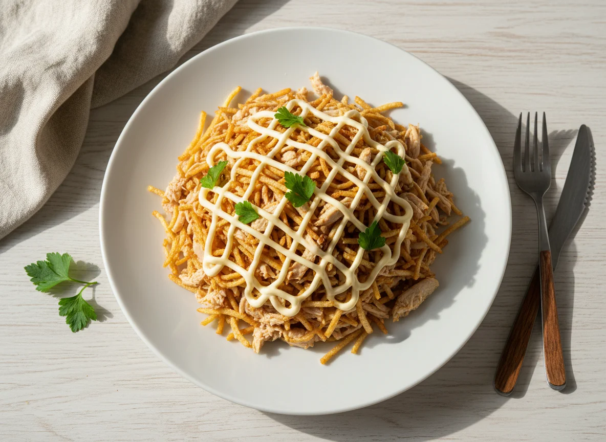 Салат с курицей и картофелем пай photo