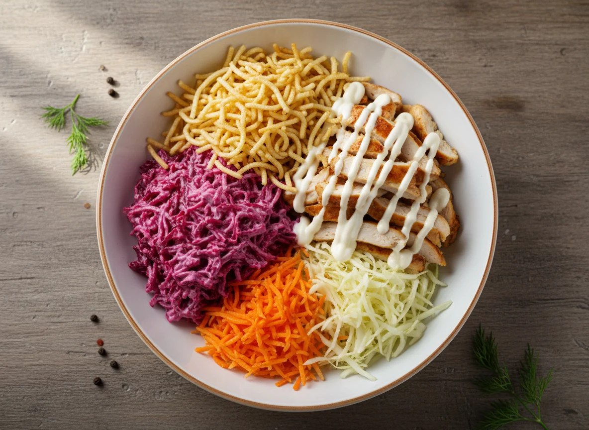 Салат с курицей и свеклой photo