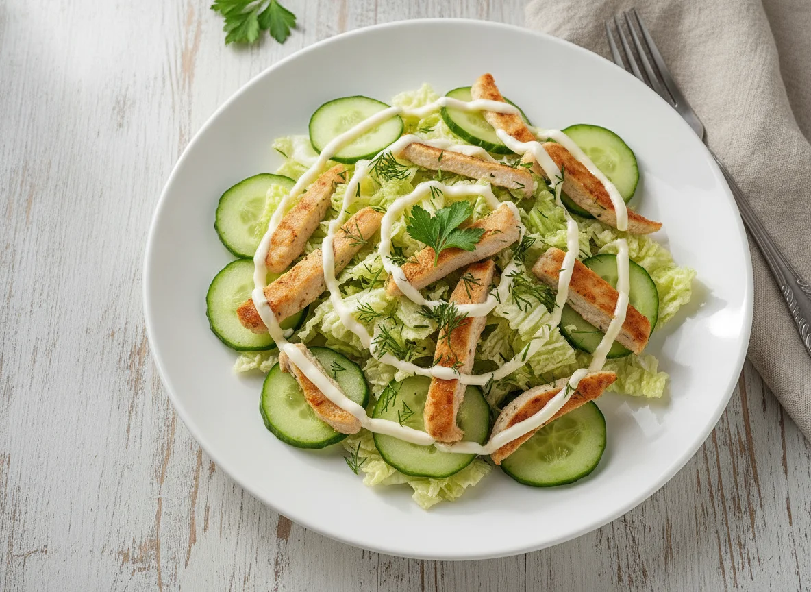 Салат с курицей, огурцом и пекинской капустой photo