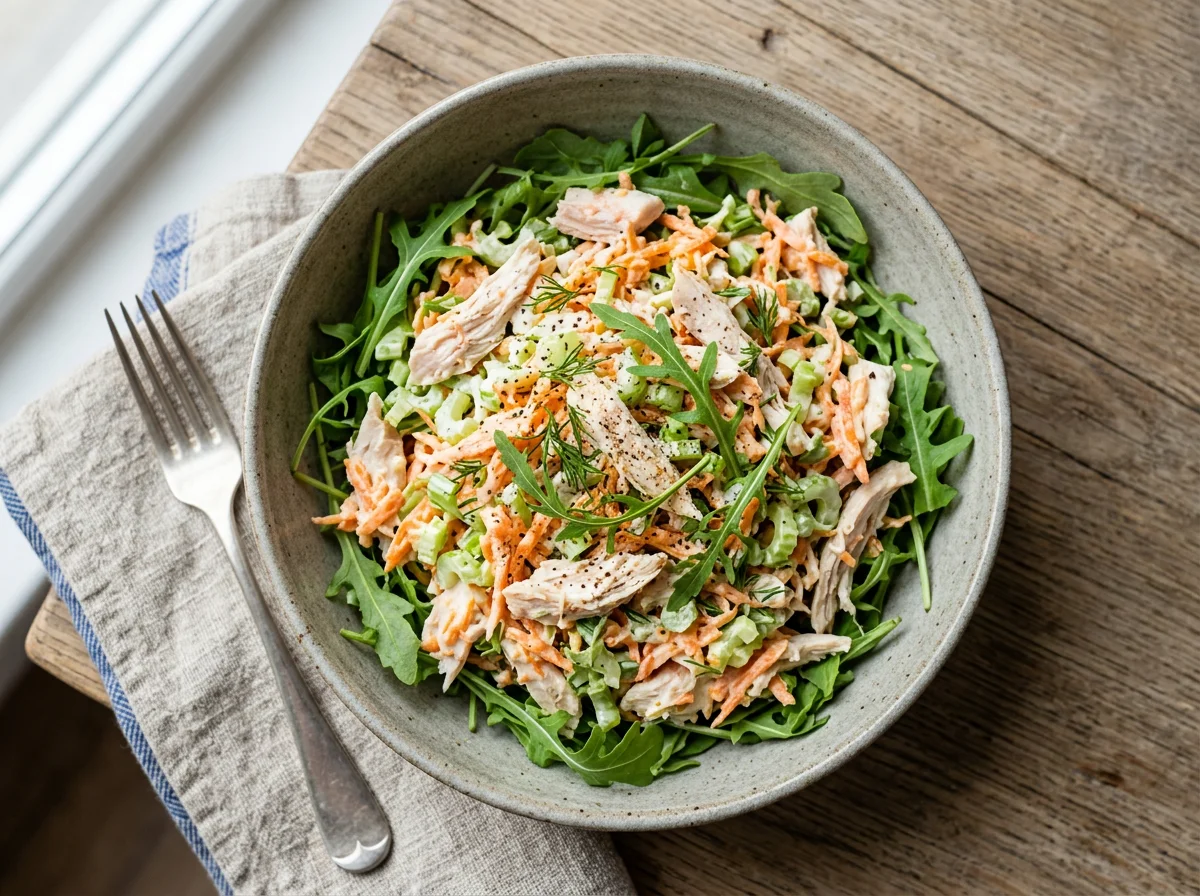 Салат с курицей, сельдереем и морковью photo