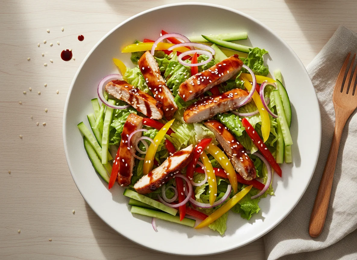 Салат с курицей терияки photo