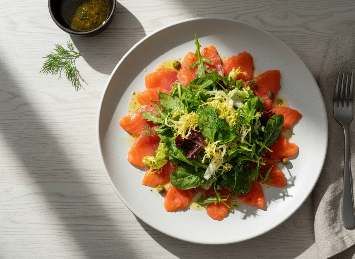 Салат с лососем photo