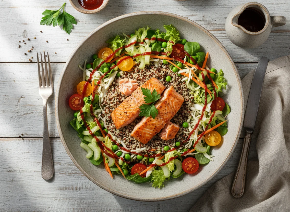 Салат с лососем (Salmon Bowl) photo