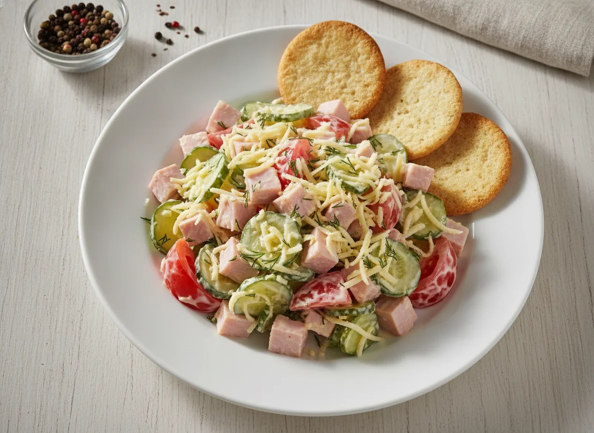 Салат с майонезом и хлебцами photo