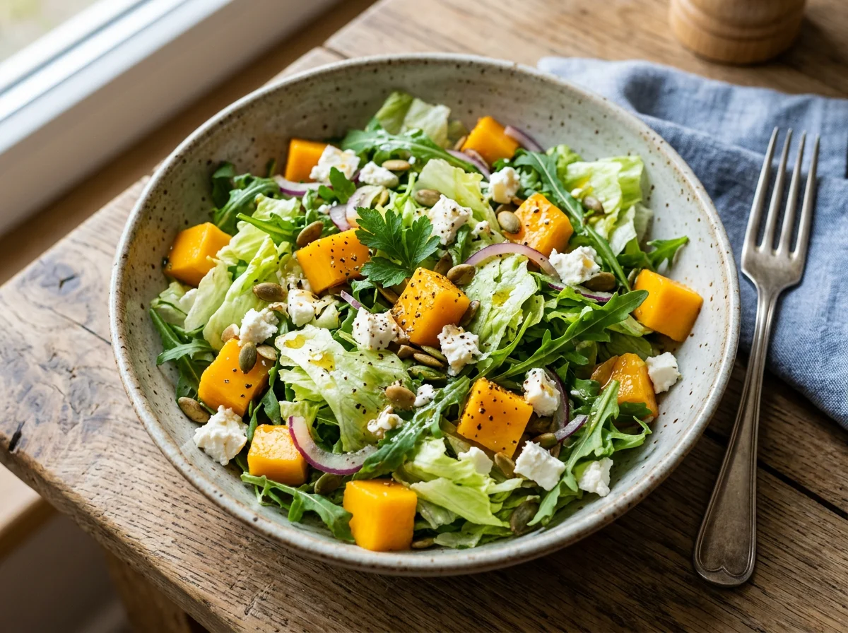 Салат с манго, фетой и рукколой photo