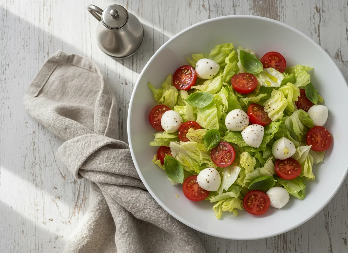 Салат с моцареллой и томатами photo