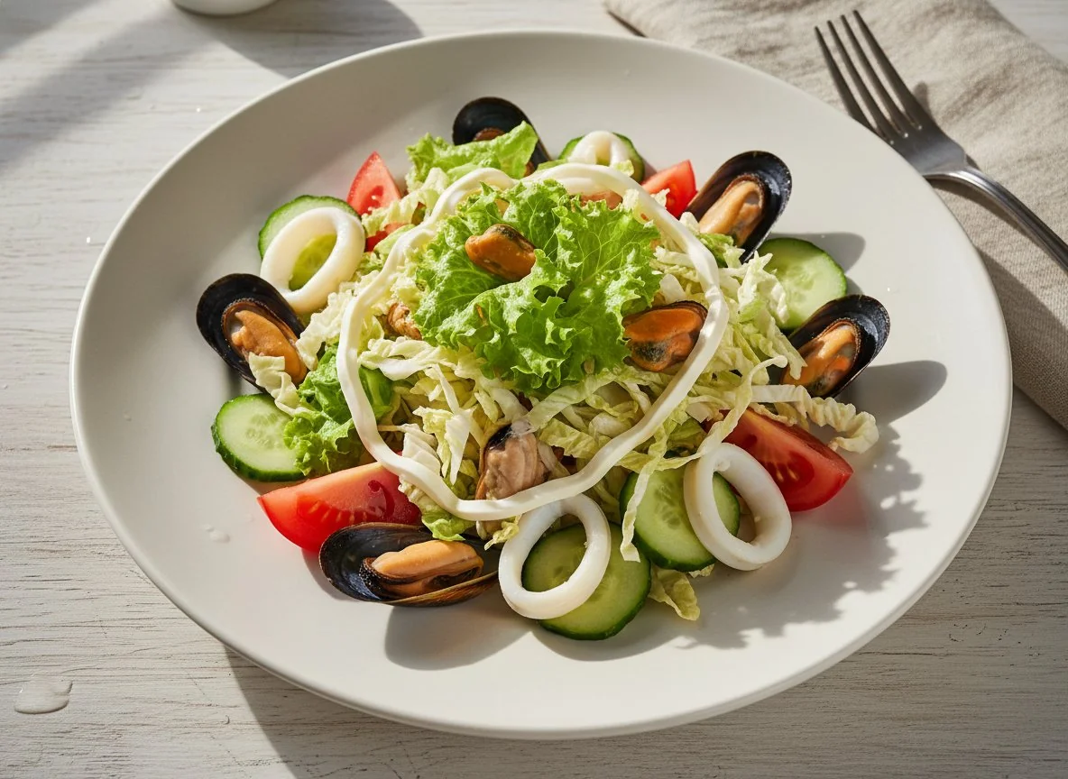 Салат с морепродуктами photo