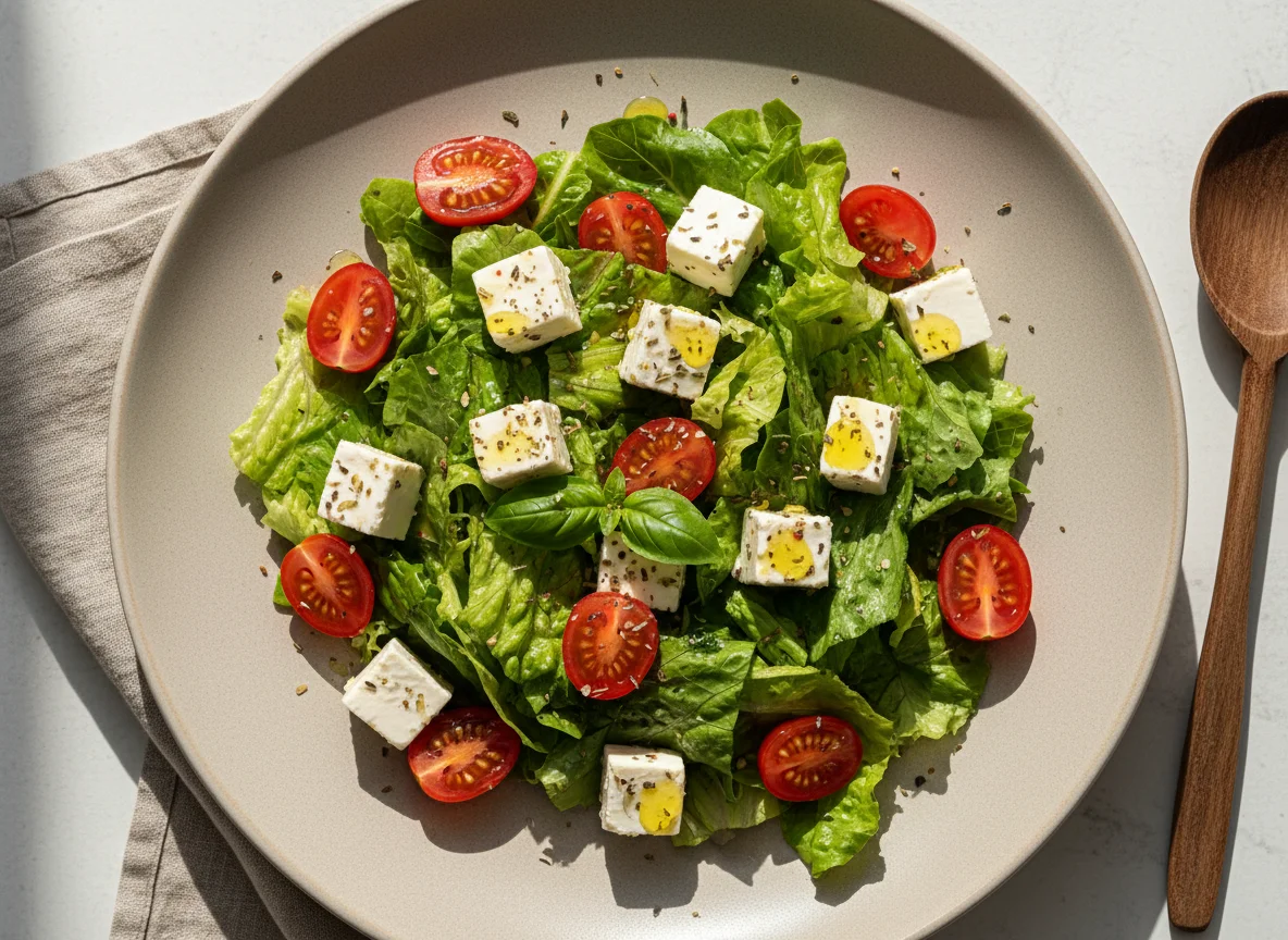 Салат с овощами и сыром photo