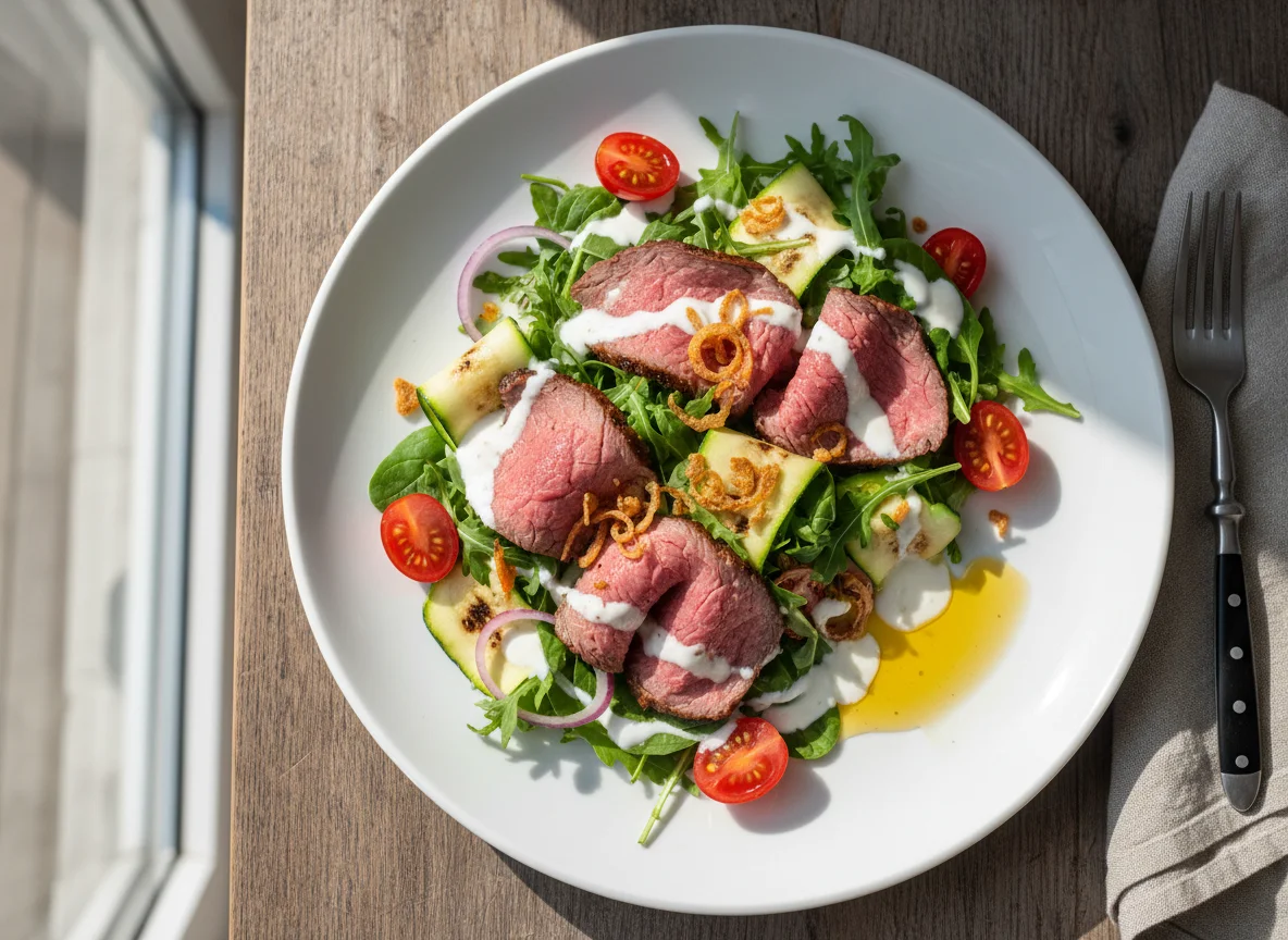 Салат с ростбифом и овощами photo