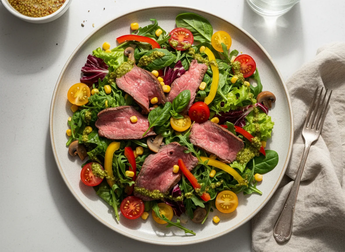 Салат с ростбифом и песто photo