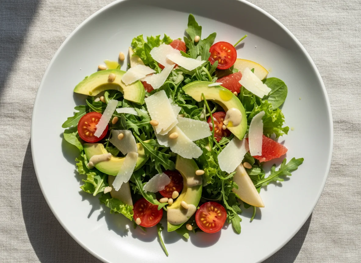 Салат с рукколой, авокадо и сыром photo