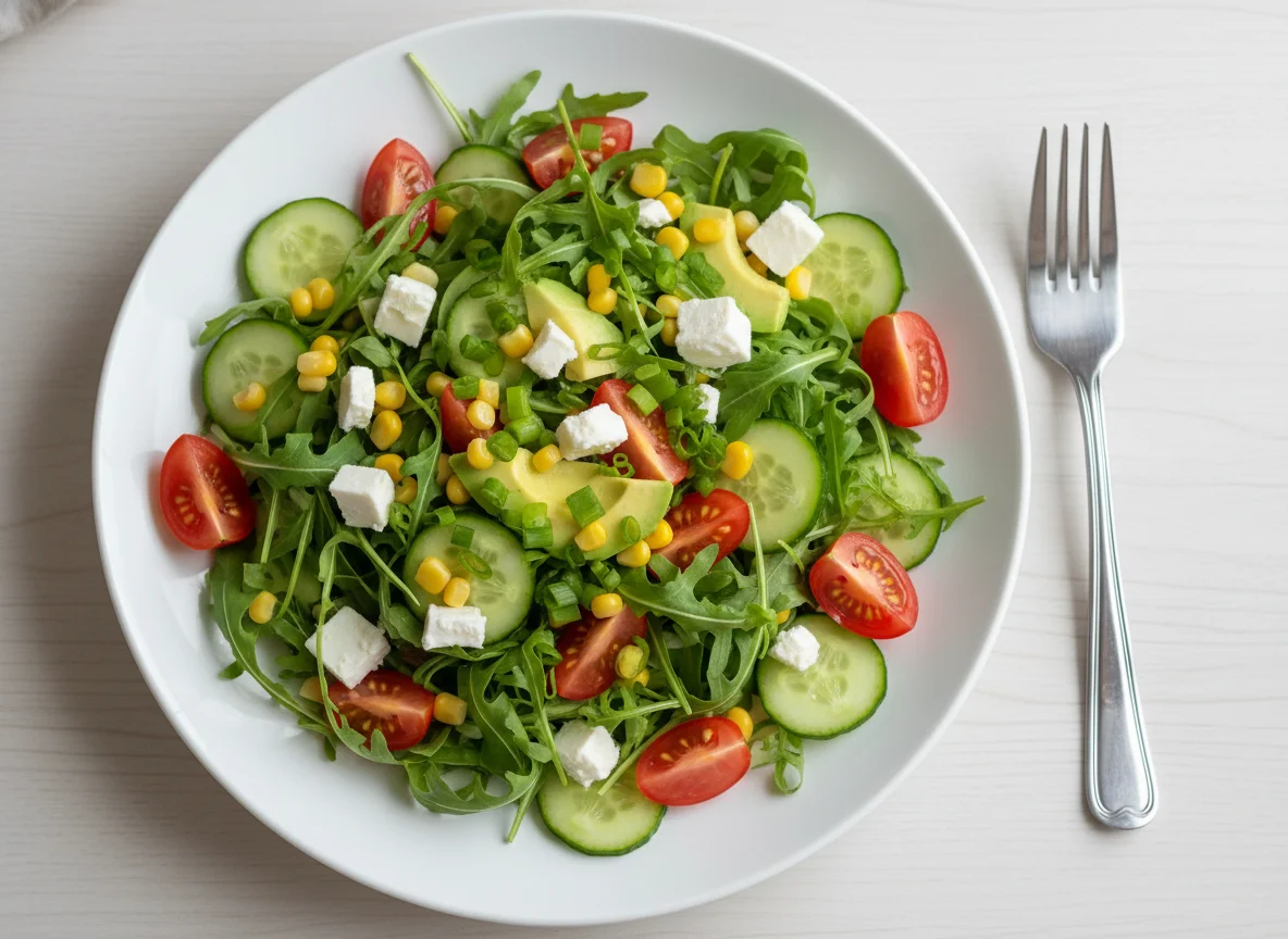 Салат с рукколой и овощами photo