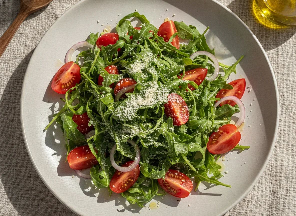 Салат с рукколой и помидорами photo