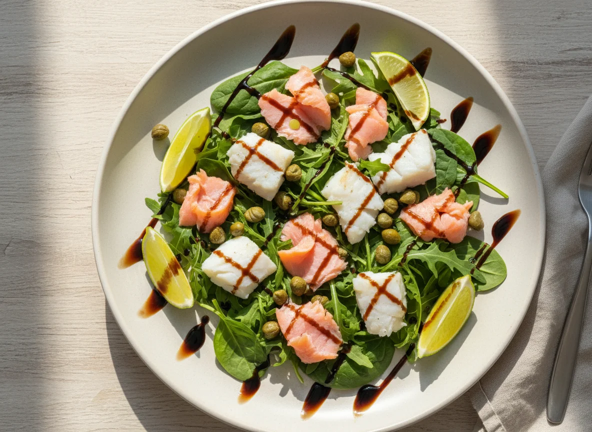 Салат с рыбой и каперсами photo