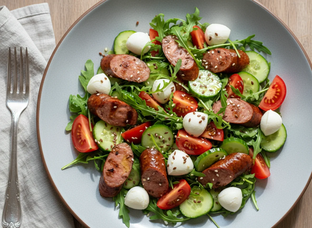 Салат с сосиской photo