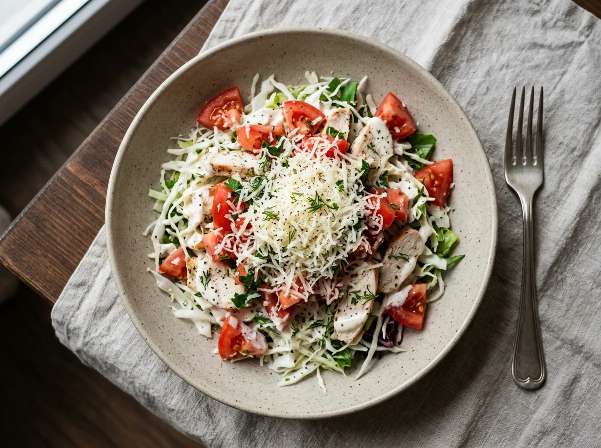 Салат с сыром и помидорами photo