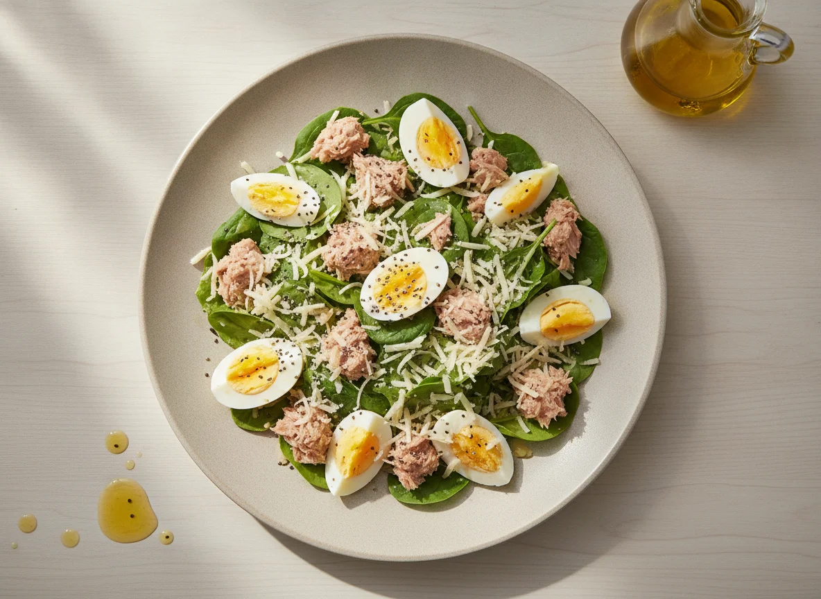 Салат с тунцом, яйцом и сыром photo