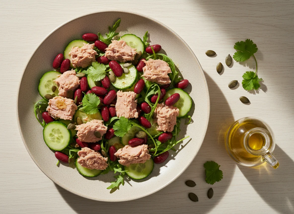 Салат с тунцом и фасолью photo