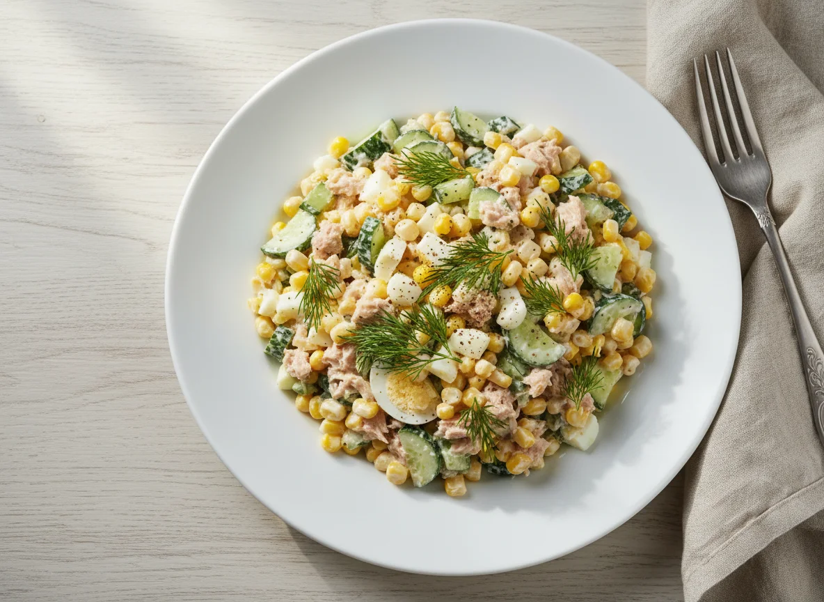 Салат с тунцом и кукурузой photo