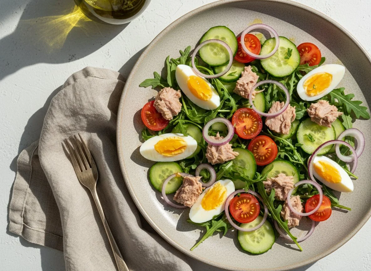 Салат с тунцом и овощами photo