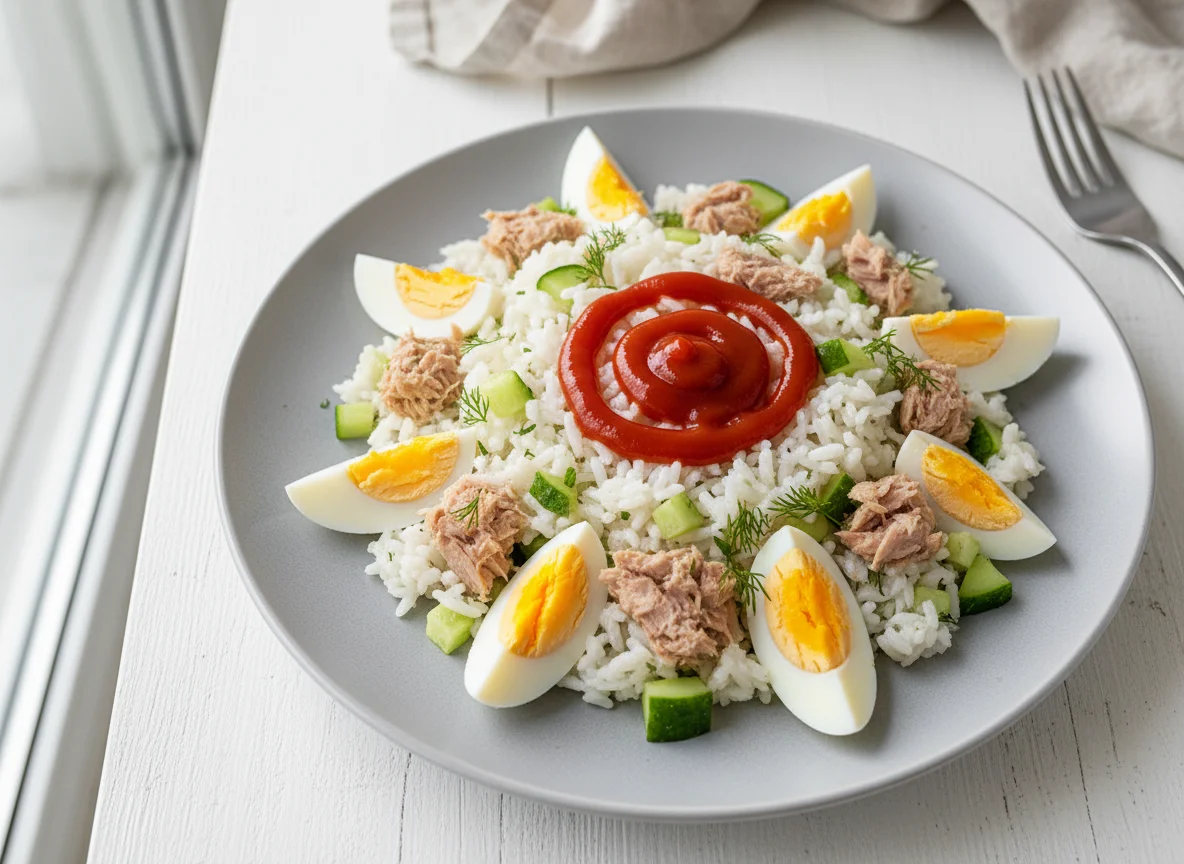 Салат с тунцом и рисом photo
