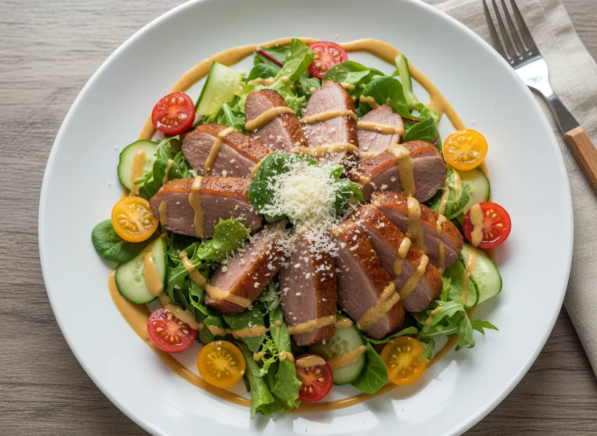 Салат с уткой и овощами photo