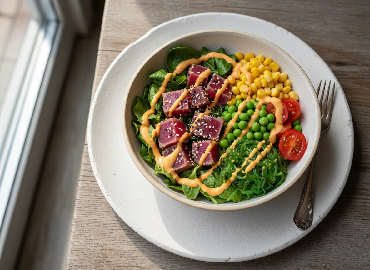 Салат-боул с тунцом photo