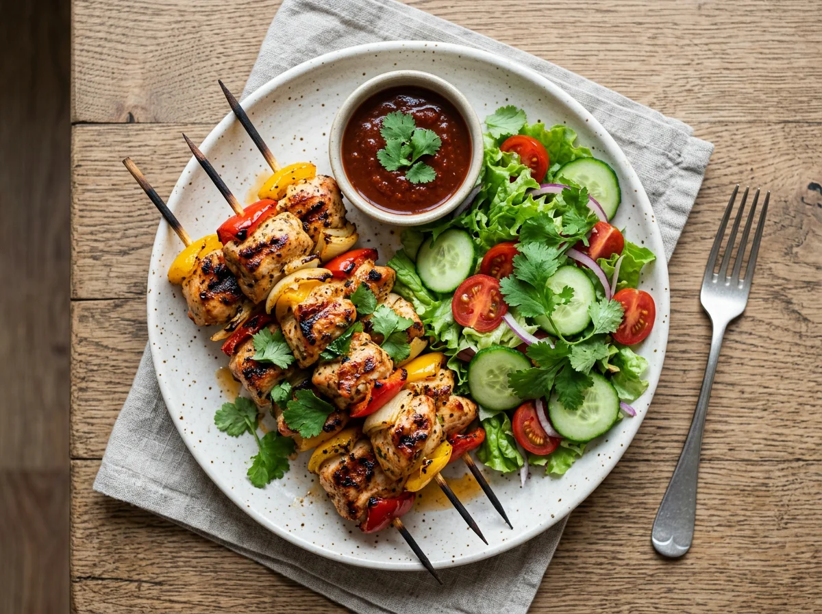 Шашлык из курицы с овощами photo