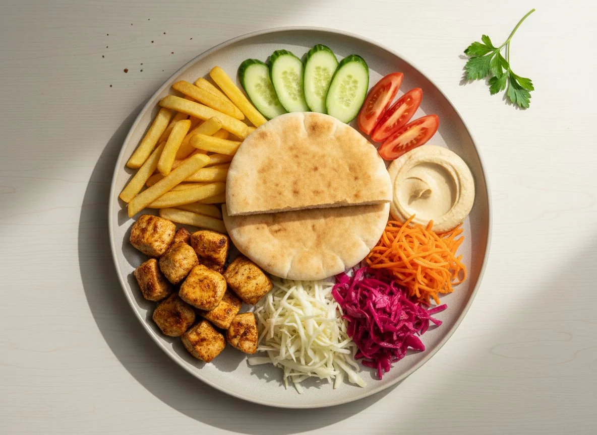 Шаурма на тарелке photo