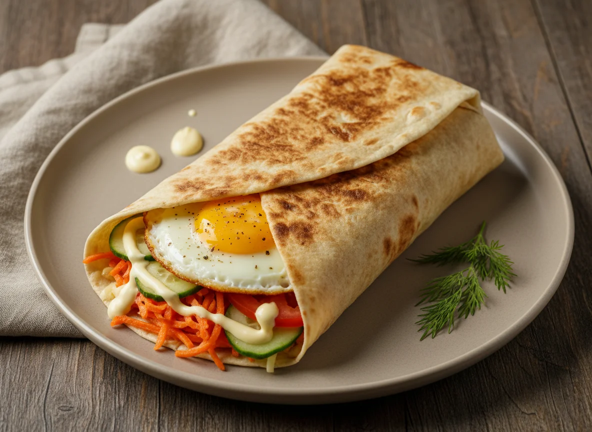 Шаурма с яйцом и корейской морковью photo