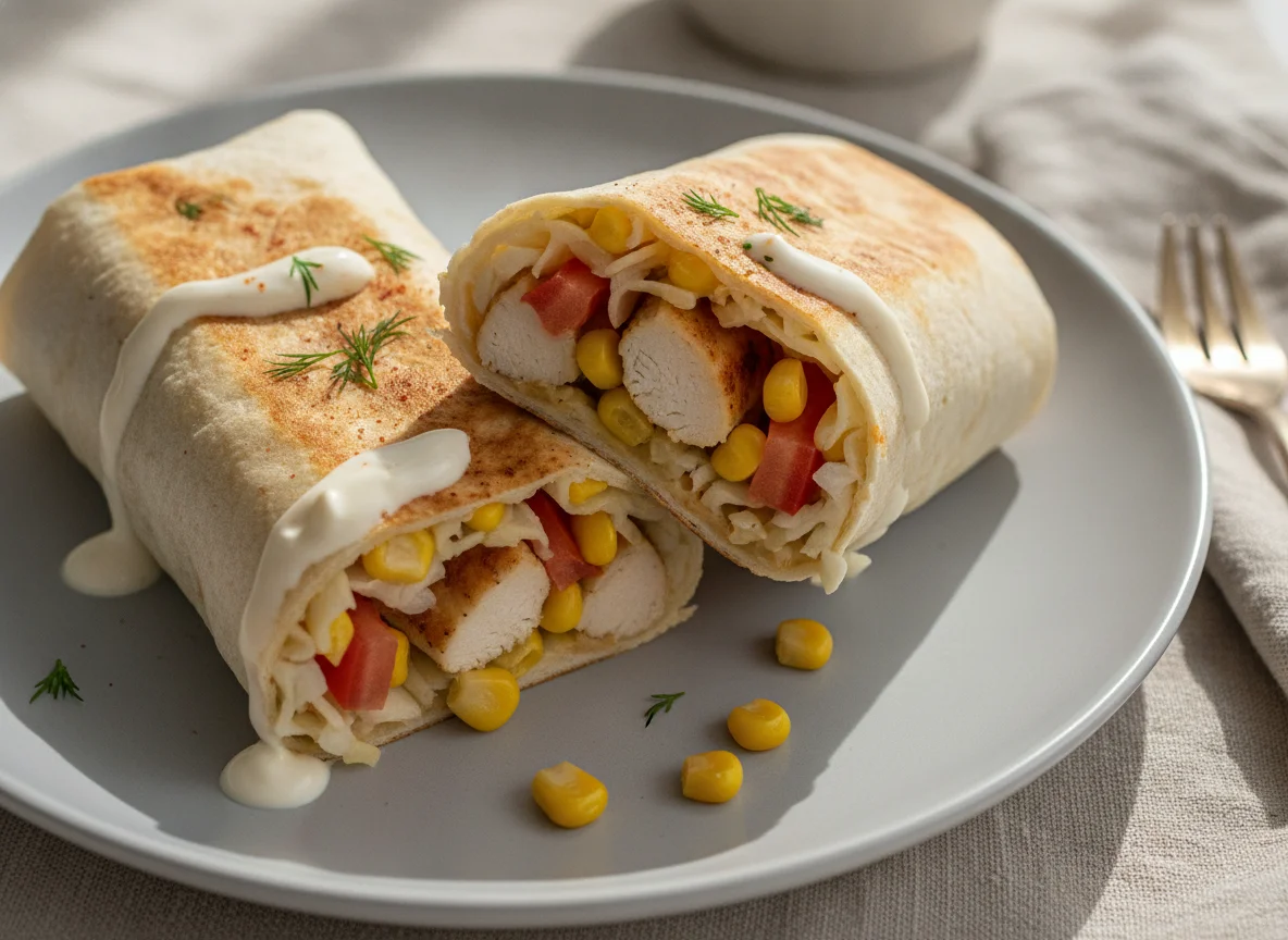 Шаурма с курицей и кукурузой photo