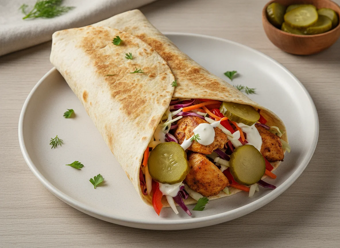 Шаурма с маринованными огурцами photo