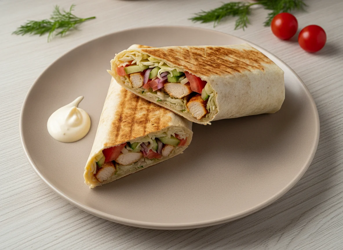Шаурма с овощами и курицей photo
