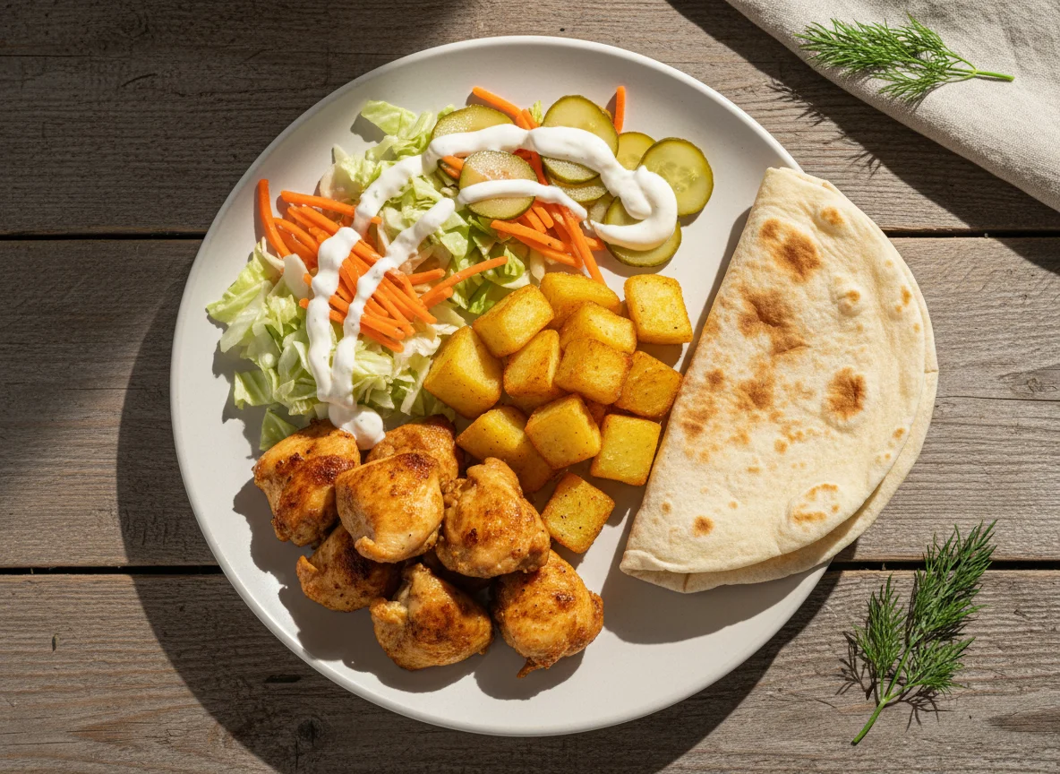 Шаверма с цыпленком "на тарелке" photo