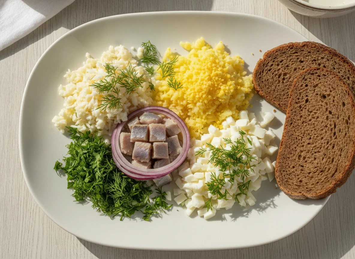 Сельдь под шубой (разложенная) photo