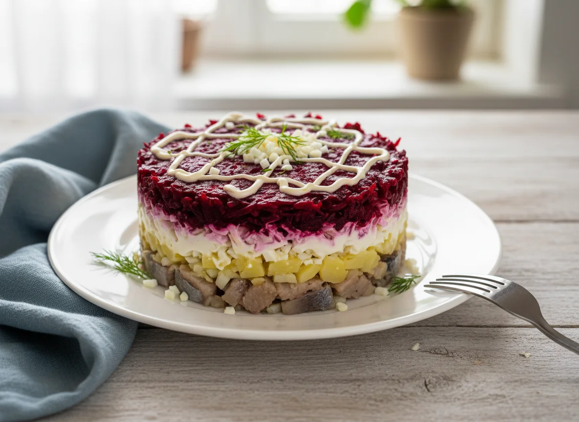 Сельдь под шубой (слоеный салат) photo