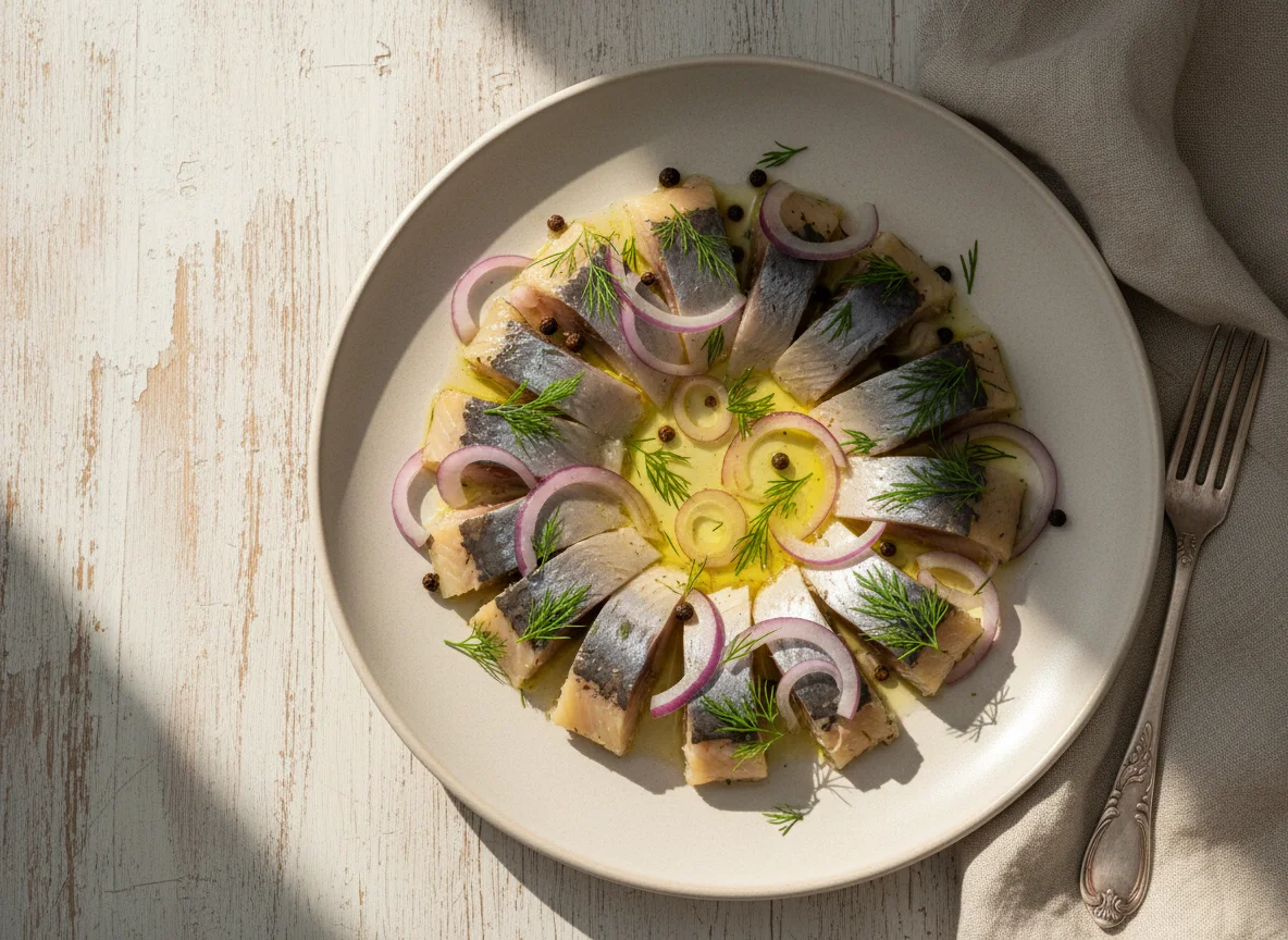 Сельдь с луком и укропом photo