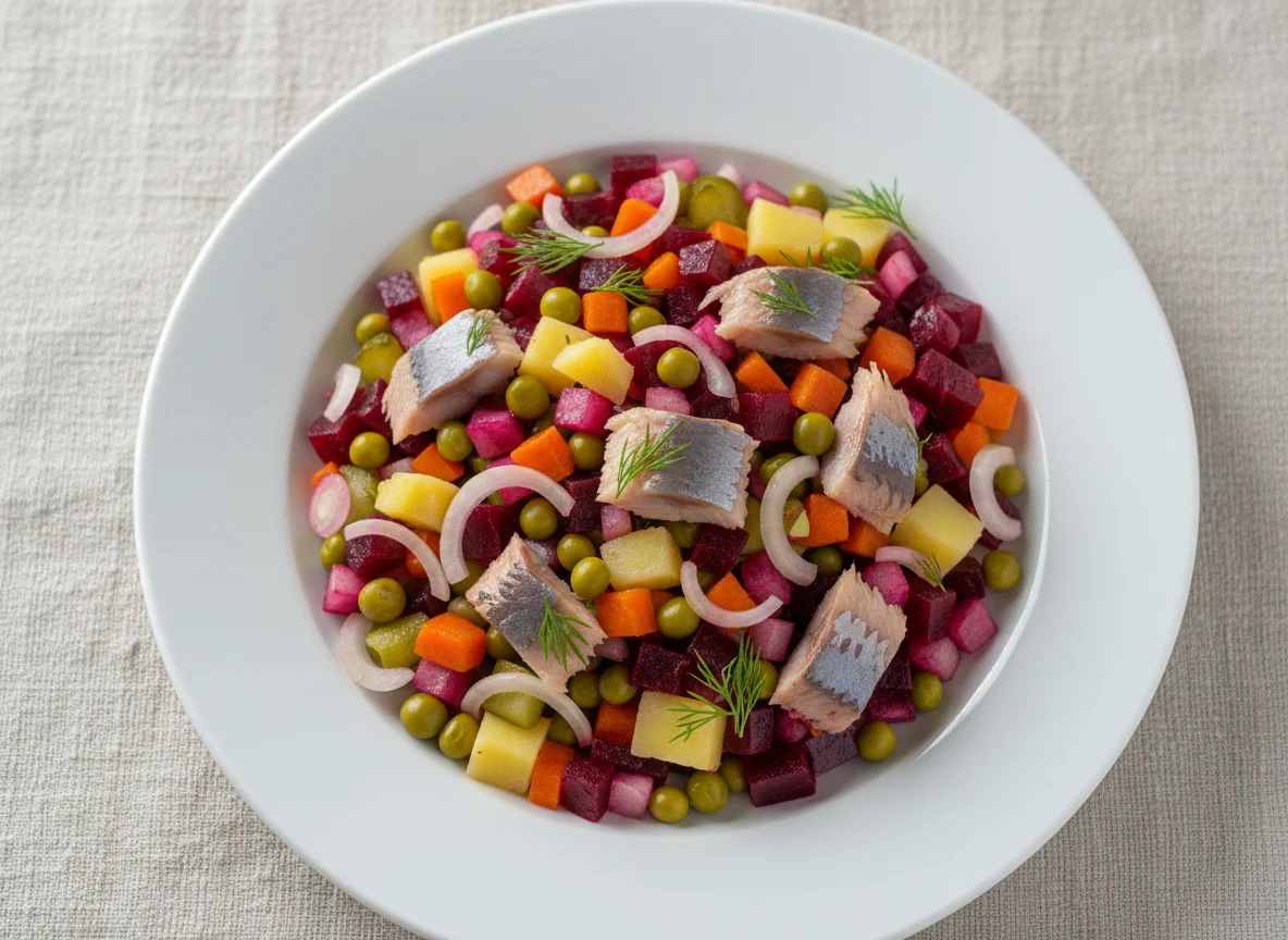 Сельдь с винегретом photo