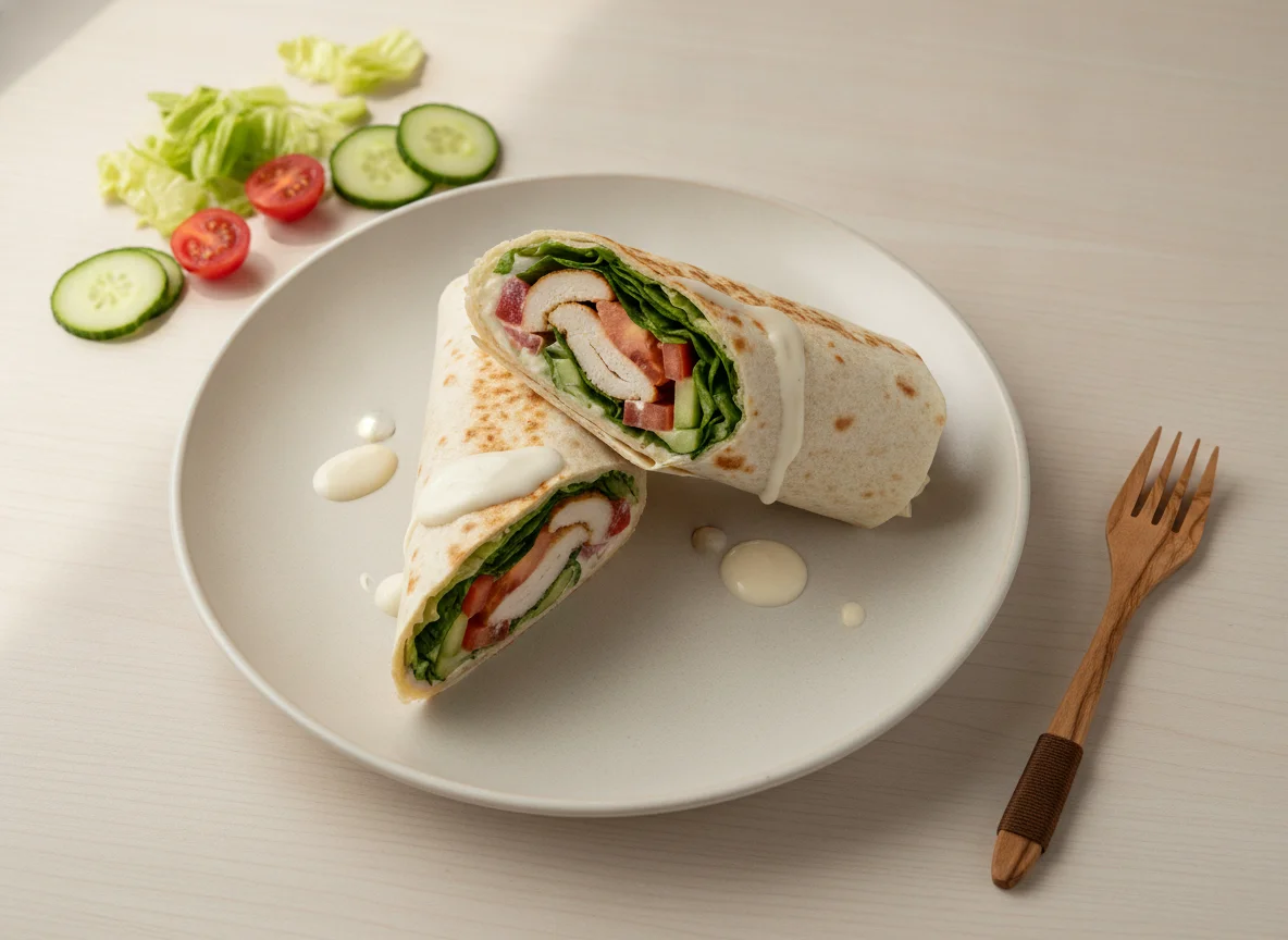 Сэндвич ролл с курицей photo